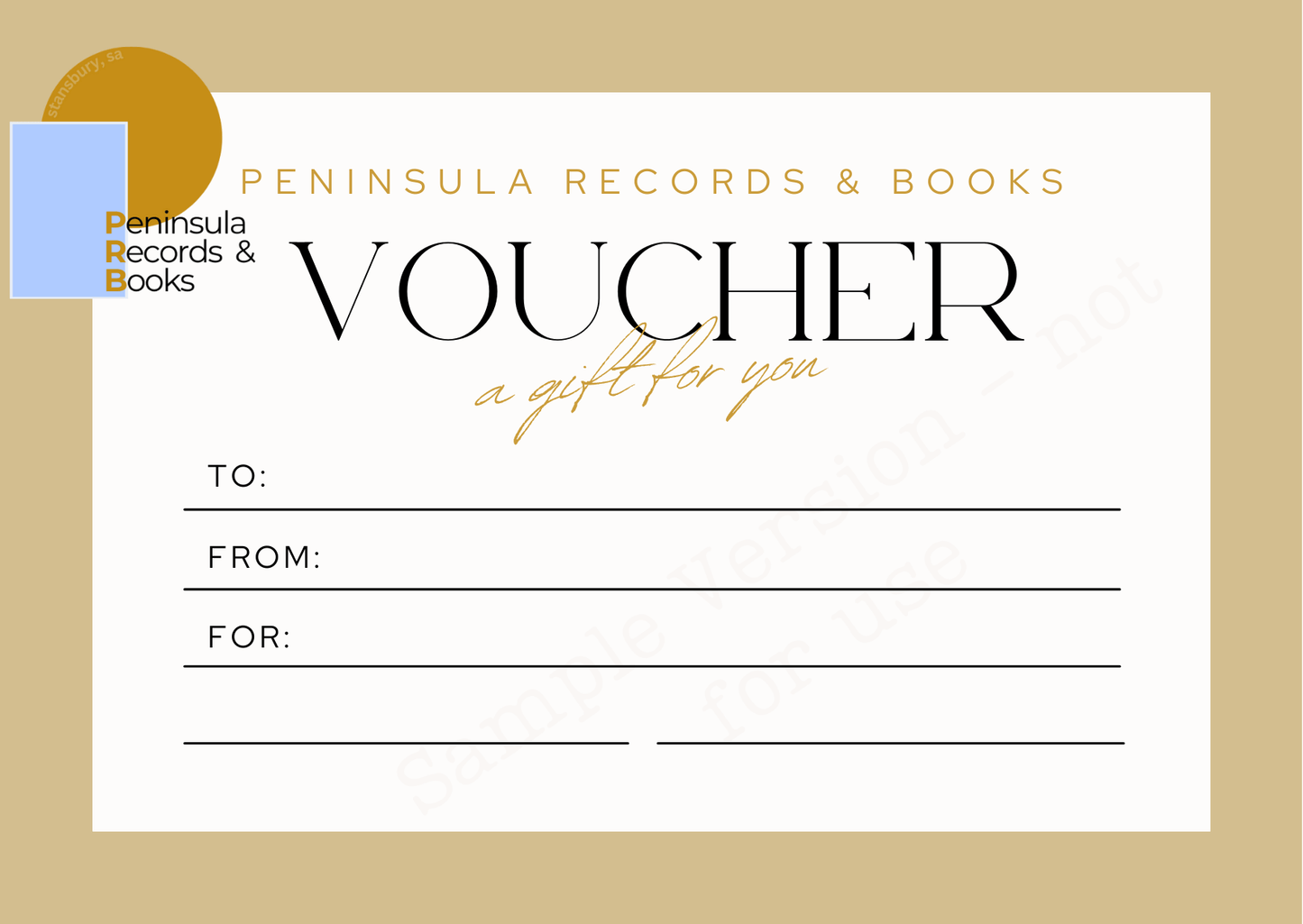 Peninsula Records & Books Gift Voucher - Peninsula Records & Books - Gift Card