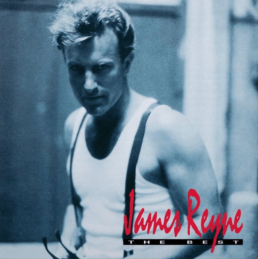 Vinyl Album cover with a person wearing a tank top and suspenders, featuring the text 'James Rayne The Best'.