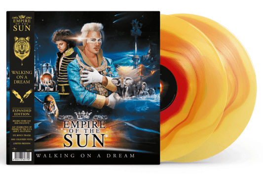 Vinyl record with cover featuring 'Empire of the Sun' album art and orange vinyl disc.