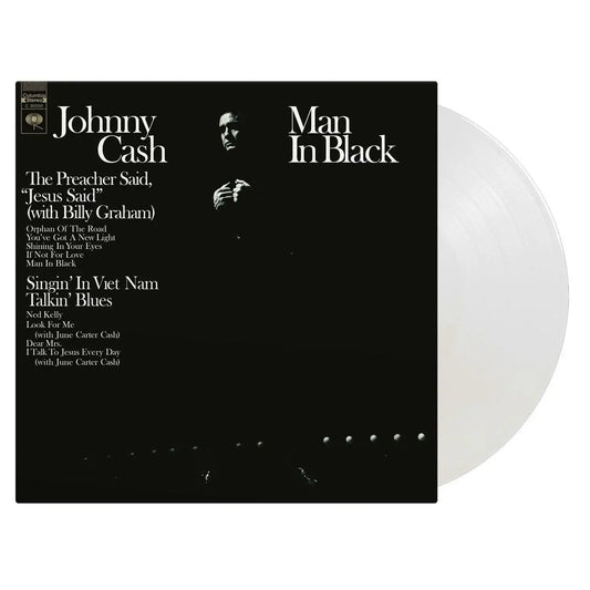 JOHNNY CASH - MAN IN BLACK (CRYSTAL CLEAR) - Vinyl LP - Peninsula Records & Books - Vinyl Record