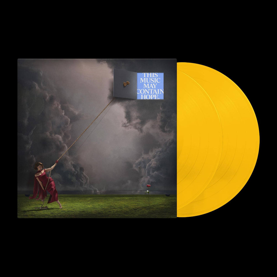 RAYE - This Music May Contain Hope marigold yellow vinyl 2LP album cover
