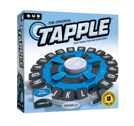USAOPOLY The Original TAPPLE, The Fast-Paced Family Board Game,Choose a Category & Race Against The Timer to be The Last Player,Learning Word Game for Ages 8 & Up, 2-8 Players, 15-20 Minute Play Time Pack of 1 by 