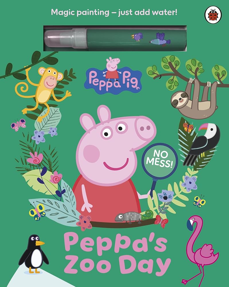 Peppa Pig Peppa's Zoo Day, a reusable magic painting book for preschoolers.