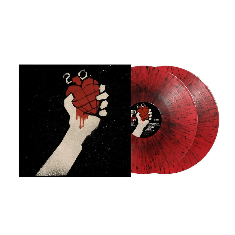 green day american idiot 2 lp album with red and and black coloured vinyl