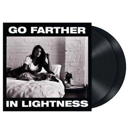 Gang of Youths. Go Farther in Lightness 2LP vinyl product photo showing the jacket with black-and-white cover art and two black records.