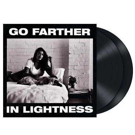 Gang of Youths. Go Farther in Lightness 2LP vinyl product photo showing the jacket with black-and-white cover art and two black records.