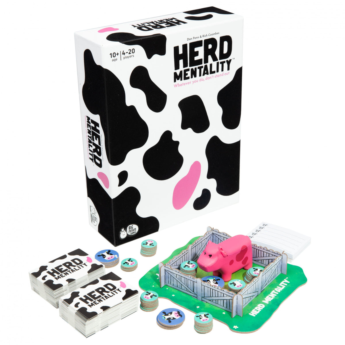 Herd Mentality board game box and contents.