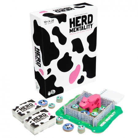 Herd Mentality board game box and contents.