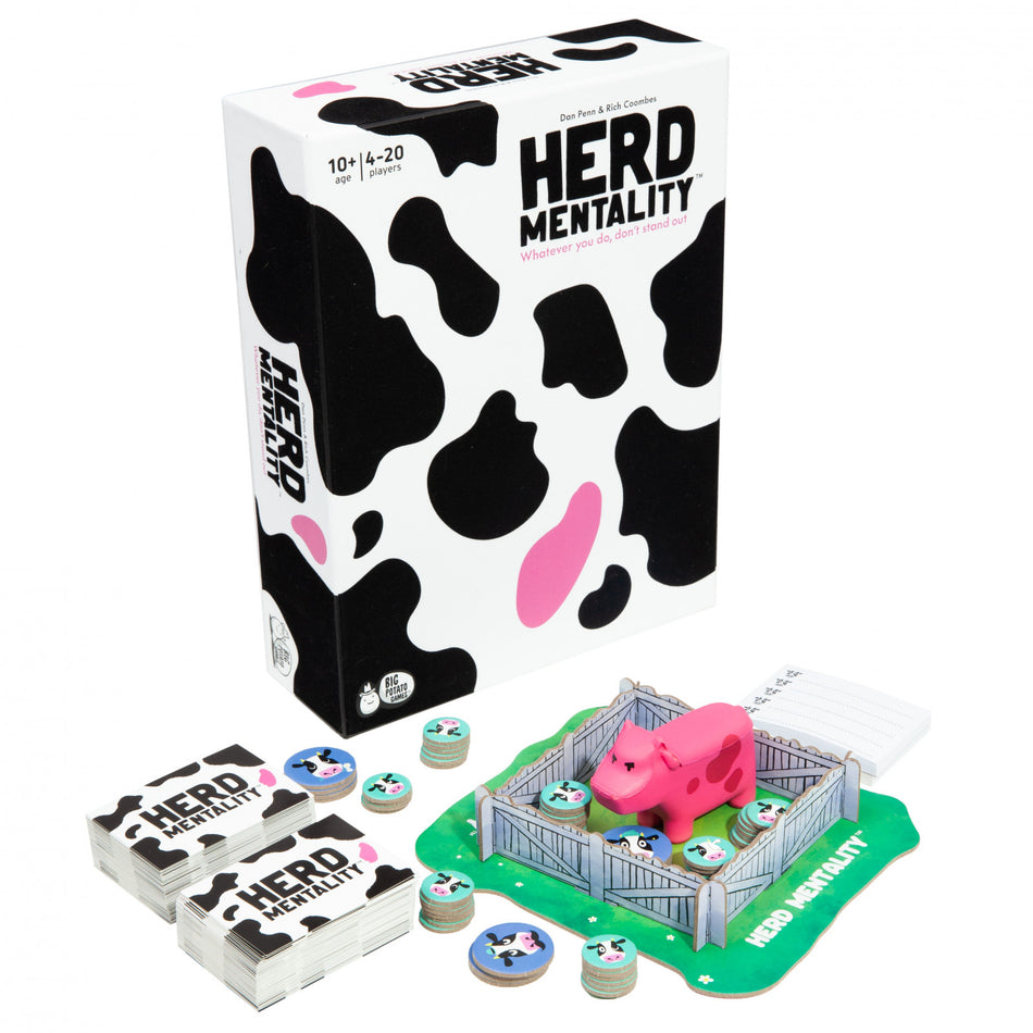 Herd Mentality board game box and contents.