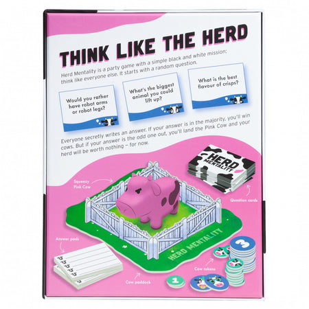 Herd Mentality board game cards and cow tokens.