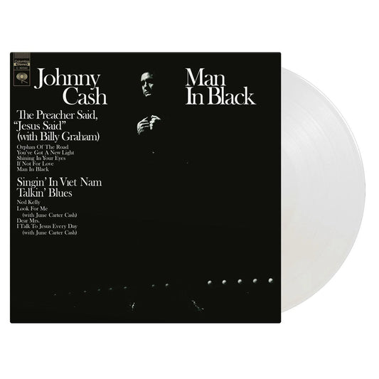 JOHNNY CASH - MAN IN BLACK (CRYSTAL CLEAR) - Vinyl LP - Peninsula Records & Books - Vinyl Record