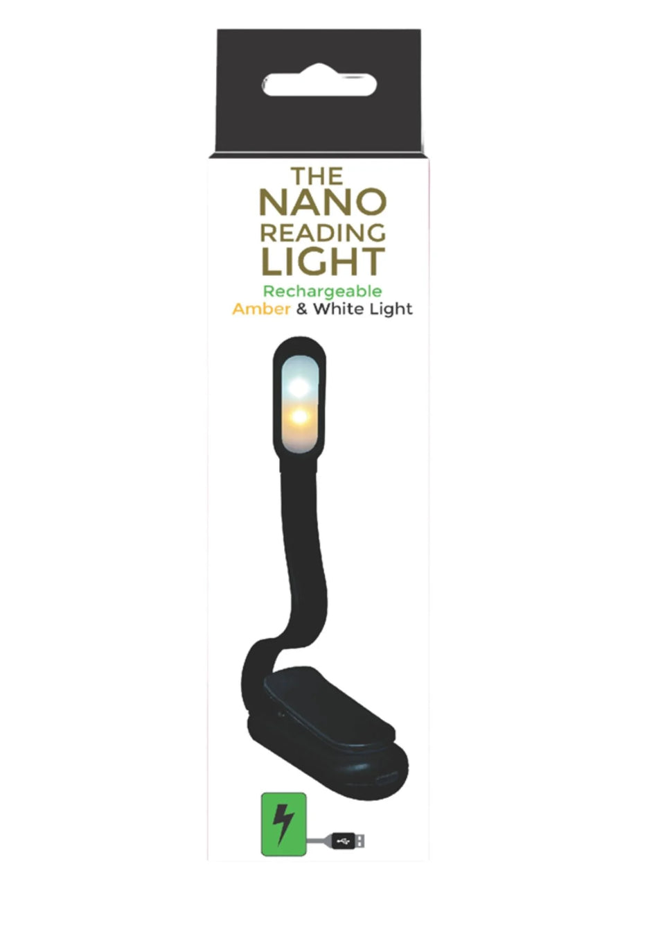 The Nano Reading Light - Rechargeable Amber & White Light