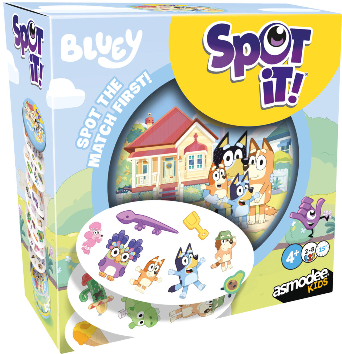 Spot It! Bluey matching card game tin.