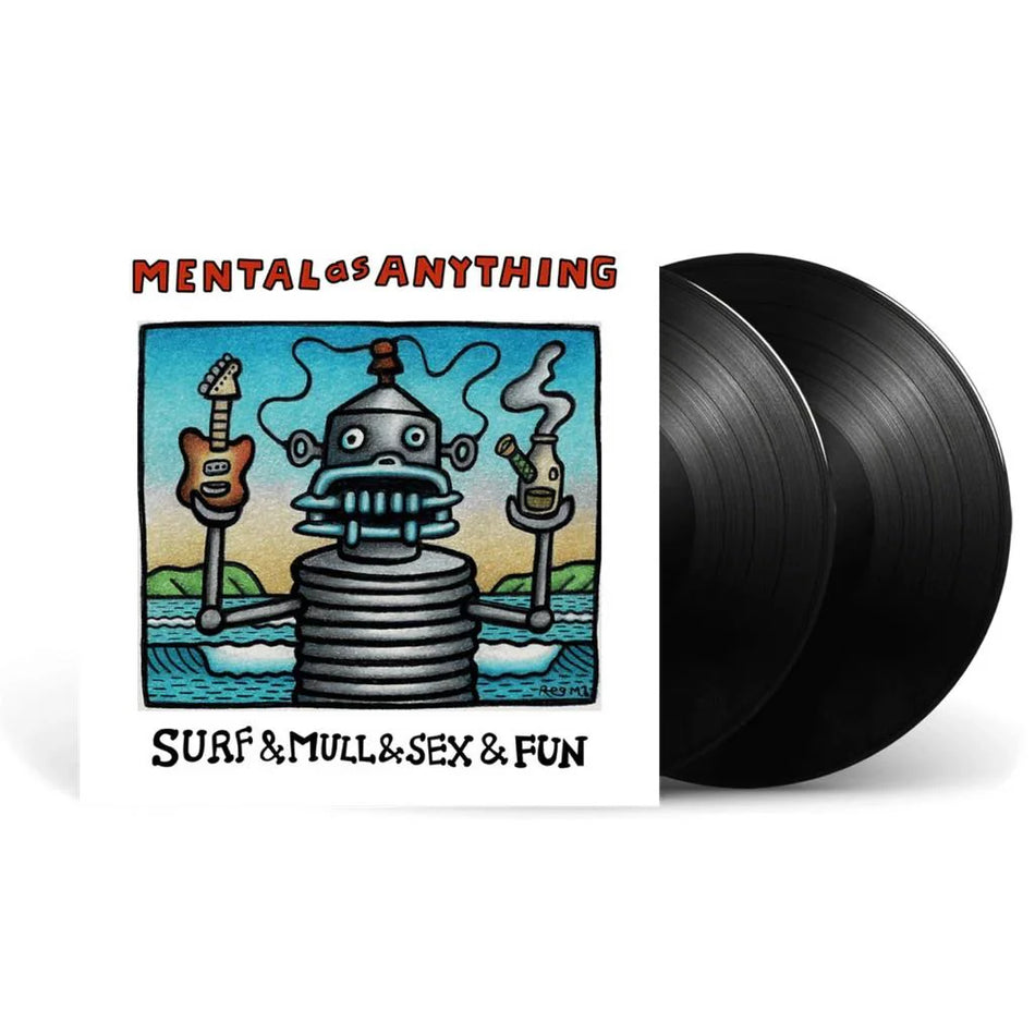 Mental As Anything - Surf and Mull and Sex and Fun 2LP black vinyl album cover